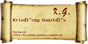 Krivácsy Gusztáv névjegykártya