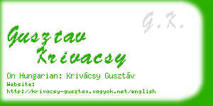gusztav krivacsy business card