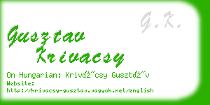 gusztav krivacsy business card